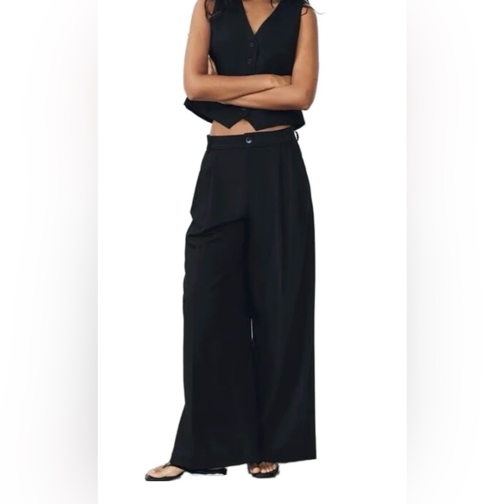 Zara Black Double Pleat Pants